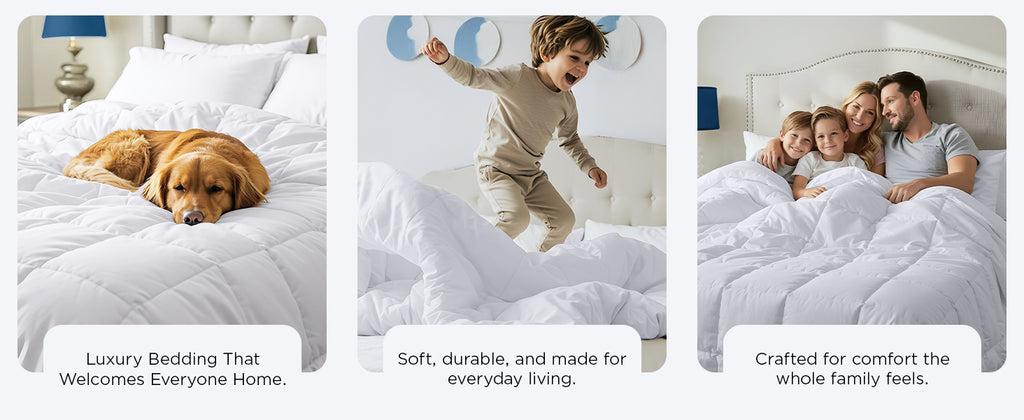 Queen Comforter Duvet Insert – Quilted White, Box Stitched with Corner Tabs, 88 x 88 Inches
