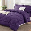 7-Piece Purple Queen Comforter Set – Bed in a Bag, Down Alternative, All Season Bedding