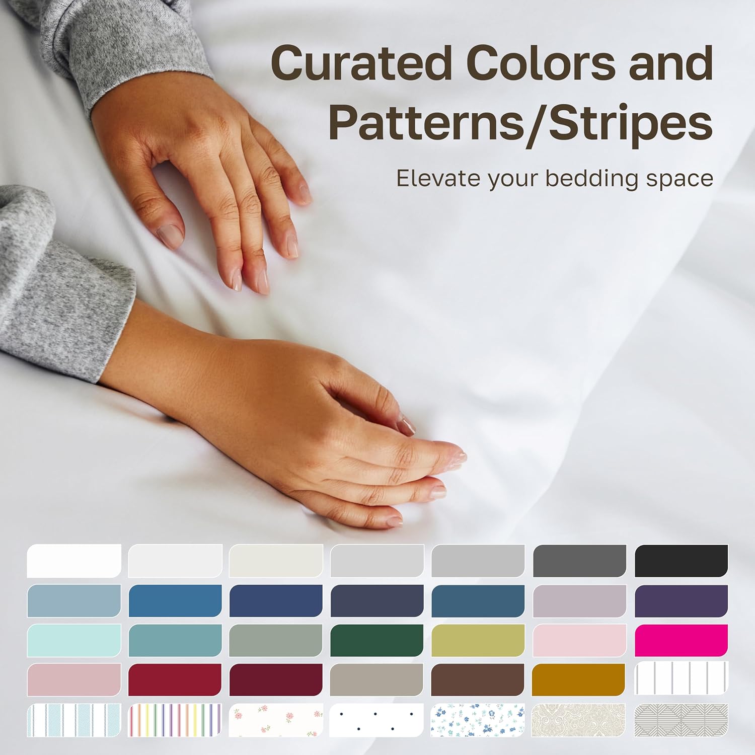Queen Sheet Set – 100% Cotton, 400 Thread Count Sateen Weave, Deep Pockets, White