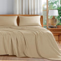 4-Piece California King Sheet Set – 100% Egyptian Cotton, 600 Thread Count, 16" Deep Pocket, Beige